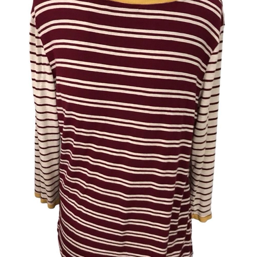 Tart Stitch Fix Knit Striped‎ Top Shirt Size large burgandy gold - Picture 9 of 10